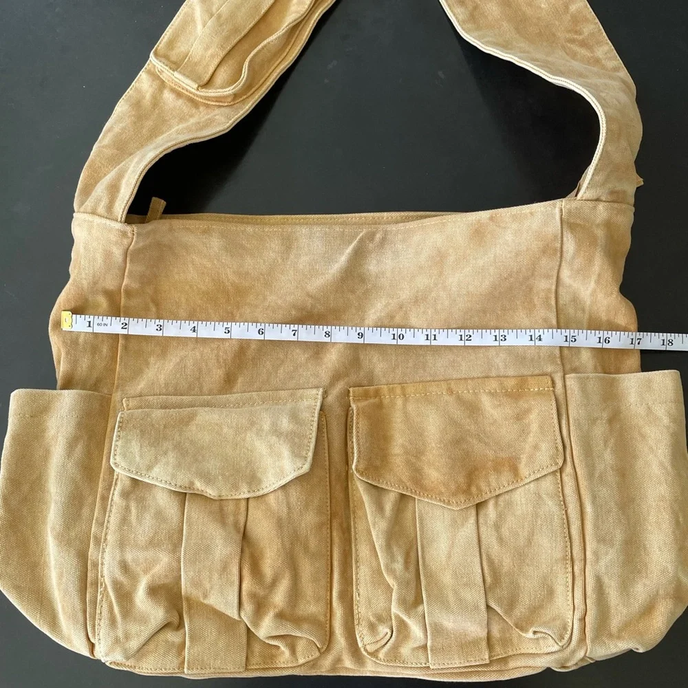 Free People Mustard Color Canvas Shoulder Bag - Picture 6 of 7
